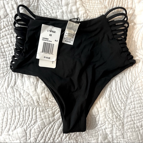 L*Space Black Bitsy Bikini Bottom NWT - Picture 3 of 5